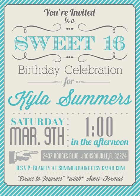 Printable Sweet 16 Invitations