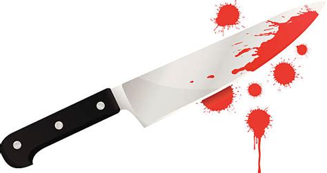 Scary hand drawn doodle kitchen knives with blood vector. Knife With Blood Dripping Drawing