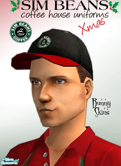 The Sims Resource Sim Beans Christmas Baseball Caps Male Brunette