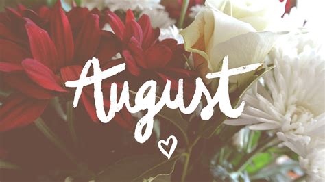 August Word In Colorful Flowers Background Hd August Wallpapers Hd