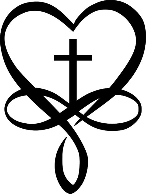 Heart Cross And Infinity Symbols Jh Cross With Heart Svg Clipart