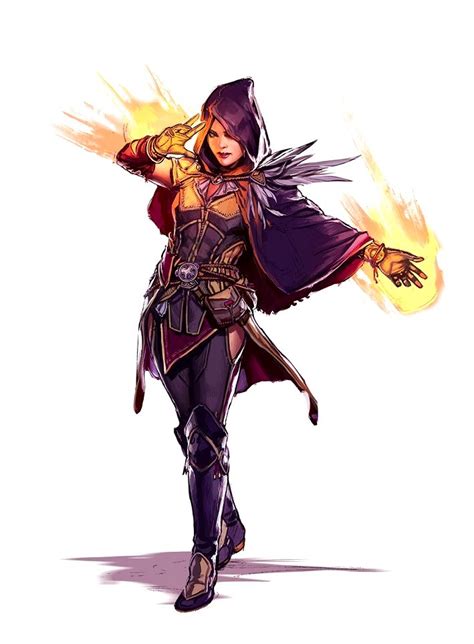 Female Human Fire Sorcerer Pathfinder Pfrpg Dnd Dandd D20 Fantasy