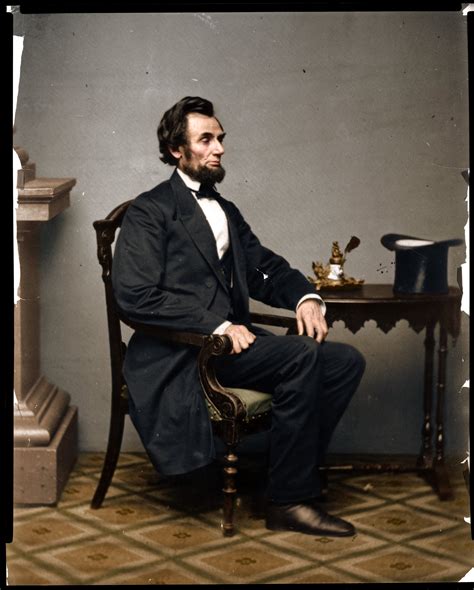 President Abraham Lincoln Seated On February 24 1861 As Photographed