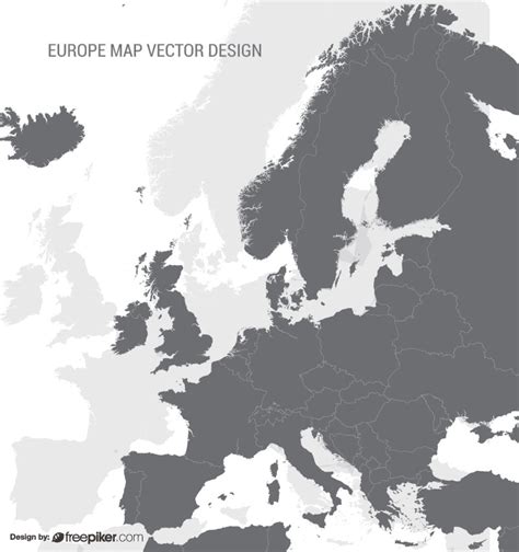 Freepiker Europe Map Vectors Dark Color