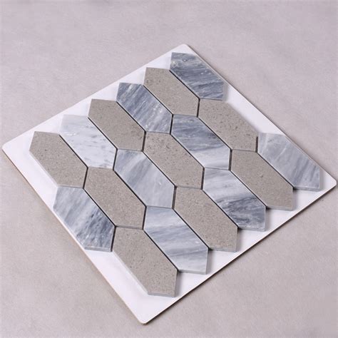 Hsc48 Brown Mixed Gray Arrow Stone Mosaic Floor Tile Heng Xing