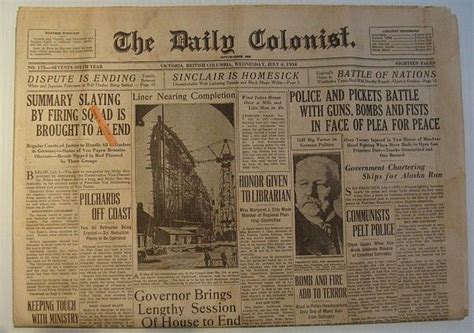 Founded in 1912, our mission is to educate the next generation of journalists and uphold standards of excellence in journalism. The Daily Colonist, Wednesday July 4, 1934, Victoria ...