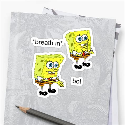 Spongebob Boi Meme Sticker Sticker By Daniden Redbubble