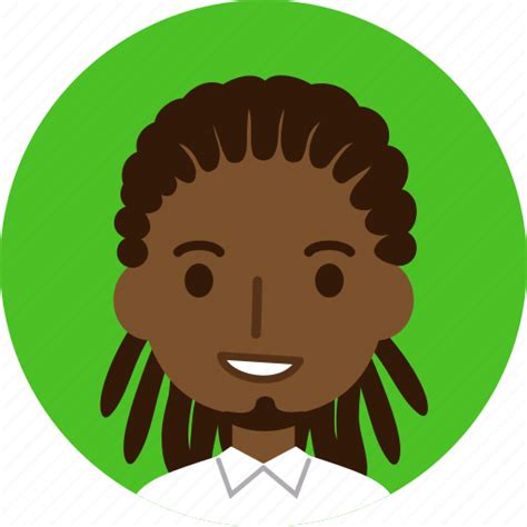 Man Avatar Face Male Black Dreadlocks African American Icon