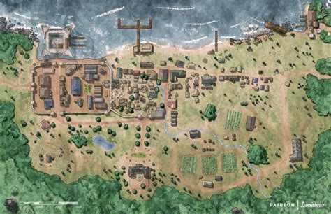 My First Town Map A Temperate Port Town Dungeonsanddragons Town