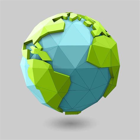 Earth Globe World Globe 3d Polygon Icon Design Logo Design Planet