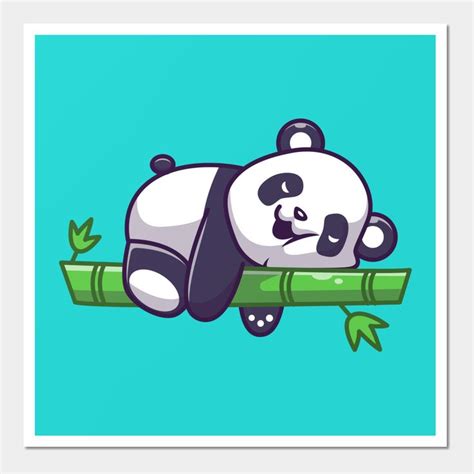 Cute Panda Sleeping On Bamboo Tree Cartoon By Catalyst Stuff Cute Panda Drawing Cute Panda