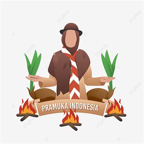Pramuka Indonesian Camp Vector Cartoon Png Design 10 Pramuka Indonesia