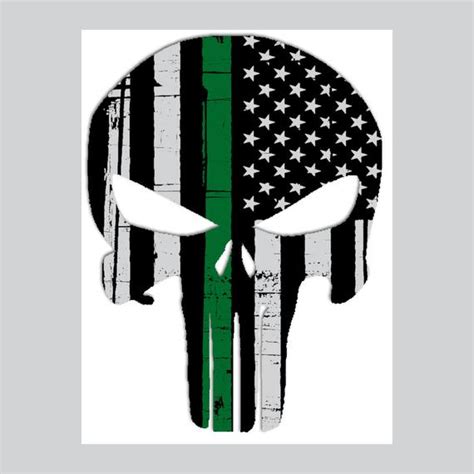 Camouflage thin green line punisher inlayed american flag skull cap. Punisher Skull American Flag Border Patrol Thin Green Line