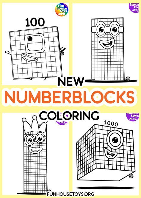 Funhousetoys Pinterest Pin Fun Numberblocks Coloring Printables For