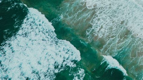 Download Wallpaper 3840x2160 Ocean Waves Aerial View