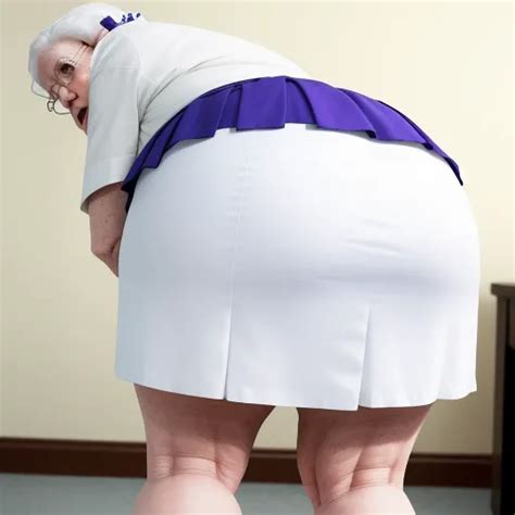 Image Convertion White Granny Big Booty Bent Over Focus Short