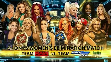 WWE Survivor Series 2016 5 On 5 Womens Elimination Match Team RAW Vs