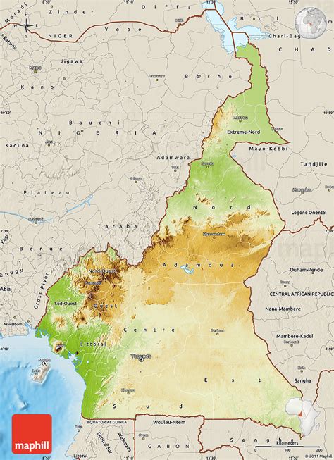 Cameroon Physical Map Images