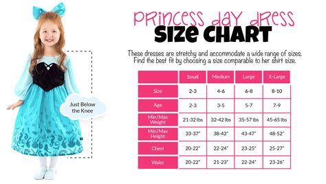 Boys And Girls Dress Up And Costume Size Charts
