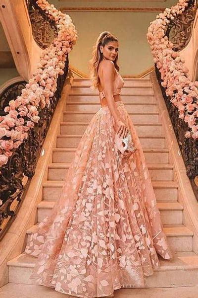 Princess Halter Backless Pink Lace Prom Dresses Two Piece Floral Formal