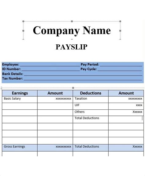 Salary Slip Templates 20 MS Word Excel Formats Samples Forms