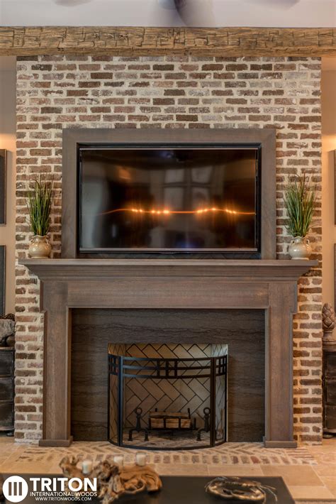Reclaimed Brick Fireplace Also Provided Reclaimed Beams Mantel And