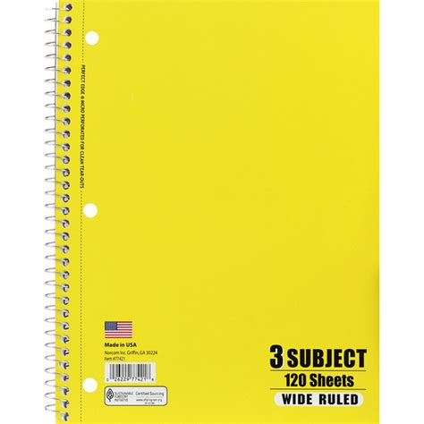 Norcom Notebook 3 Subject Wide Ruled 120 Sheets 1 Each Instacart