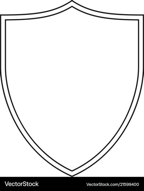 Line Art Black And White Shield Royalty Free Vector Image