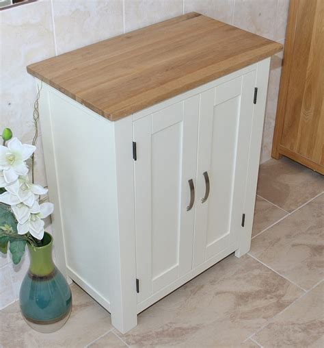 Available in a choice of stunning designs. Painted White | Oak Top Bathroom Storage Unit 310 ...