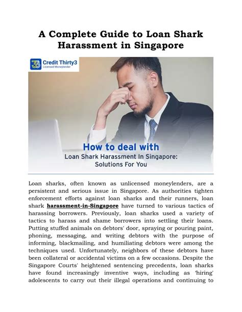 Ppt A Complete Guide To Loan Shark Harassment In Singapore Powerpoint