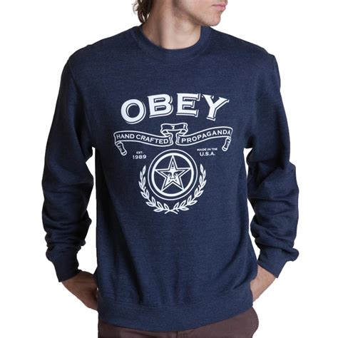Obey Clothing Handcrafted Crew Sweatshirt Evo Outlet