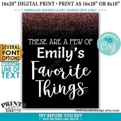 Favorite Things Sign These Are A Few Favorite Things Custom Etsy