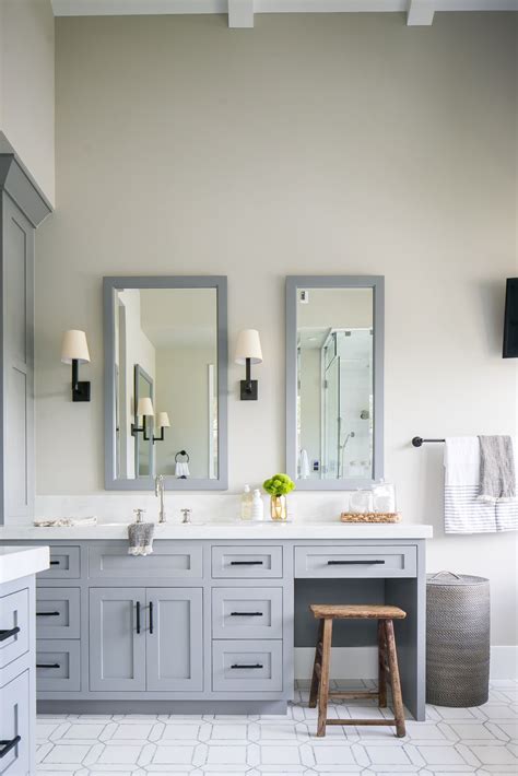 Guest Bath Vanity Grey Color With Black Hardware Grey Bathroom Vanity