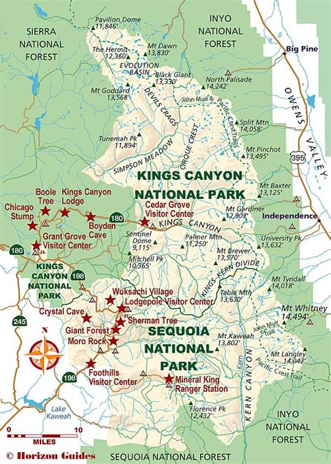 Sequoia Kings Canyon National Parks Map National Parks Trip