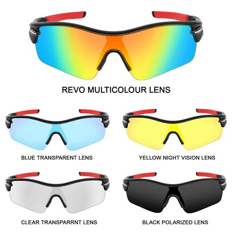Polarized Sports Sunglassescrazyfire Uv 400 Protection Unbreakable Sports Glasses With 5 Set Of