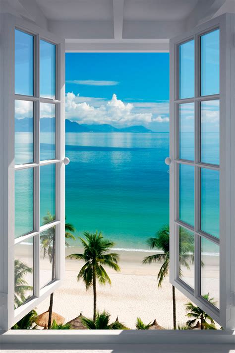 Paradise Beach Window Graphic Print Beach View Beautiful Places Beach Pictures