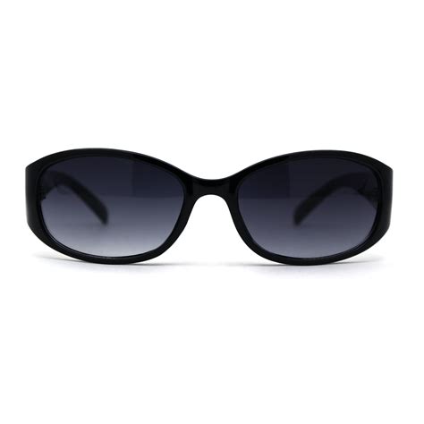 Sa106 Womens Classy 90s Fashion Narrow Oval Plastic Sunglasses Black Smoke