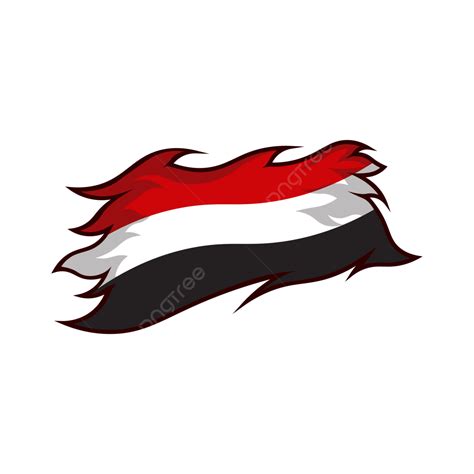 Vector Illustration Of Yemen Flag With Torn Ornament Yemen Flag Torn