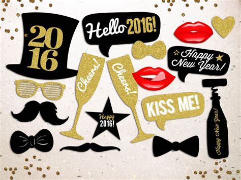 DIGITAL FILES ONLY-New Years Photo Props - New Years Eve - New Years Party - New Years Invite 