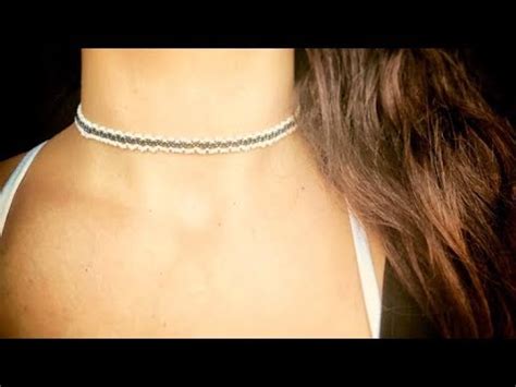 Beaded Choker Necklace Diy Tutorial Youtube