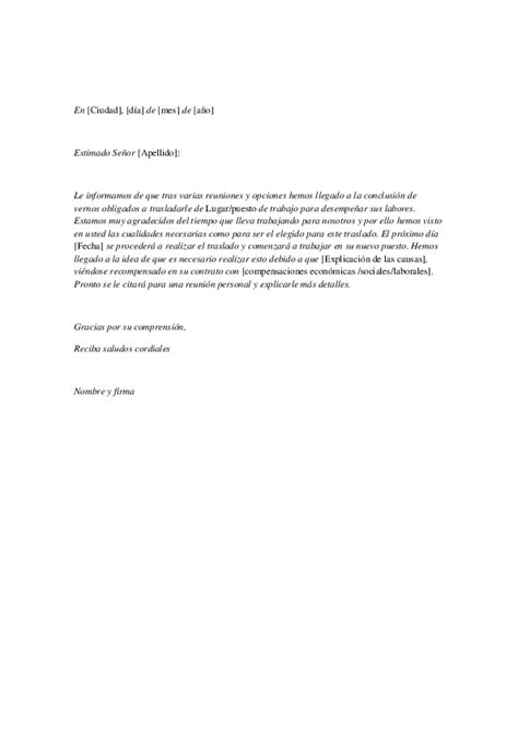 Doc Ejemplo Carta De Traslado De Trabajo Alejandra Méndez