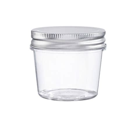 Nine Small Clear Plastic Jars Clear Jar With Metal Lid Etsy