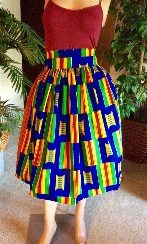 AFRICAN PRINT KENTE Midi Skirt Ankara African Skirt great | Etsy | African skirts, African print ...
