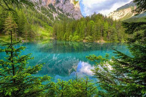 Nature Landscape Green Lake Mountain Forest
