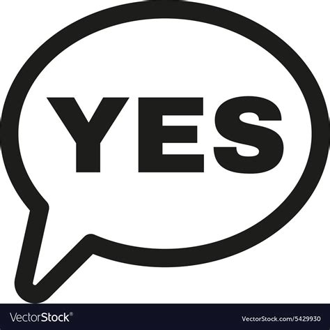 Yes Speech Bubble Icon Symbol Flat Royalty Free Vector Image