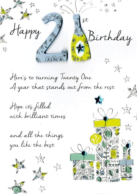 A text or social media shoutout is always nice, but with no celebration happening this year, send a happy birthday ecard! Happy 21st Birthday Greeting Card | Cards | Love Kates