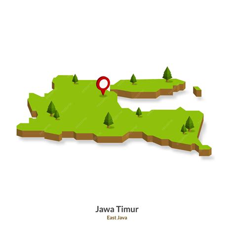 Premium Vector Isometric Map Of East Java Province Indonesia Simple