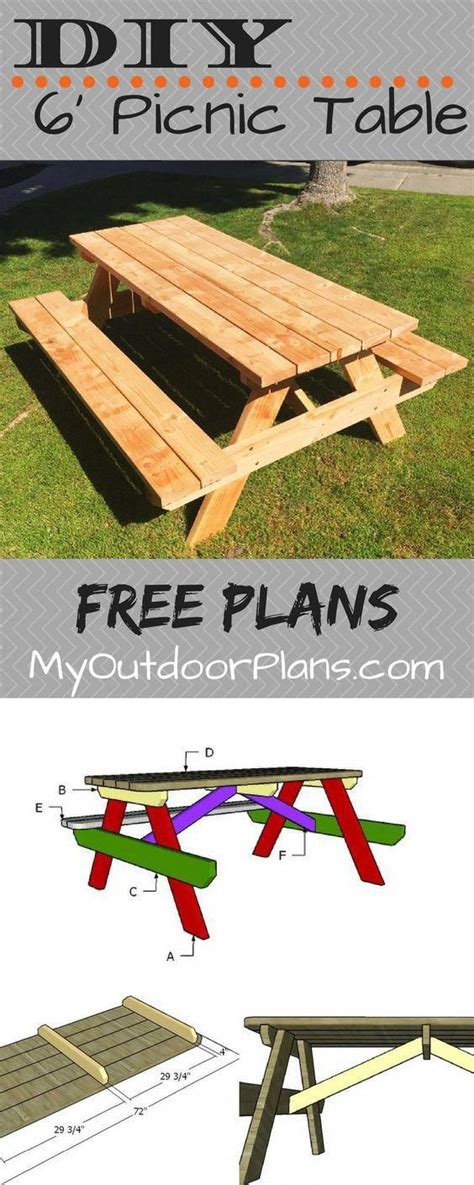 Free Plans For Building A 6 Foot Picnic Table This Table Features