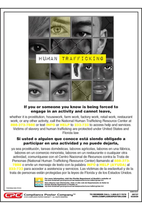 Florida Department Of Health Human Trafficking Poster Compliance Poster Company