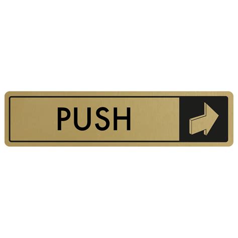 horizontal push door sign